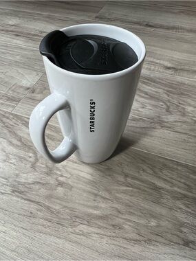 Starbucks White Ceramic Mug with Black Logo